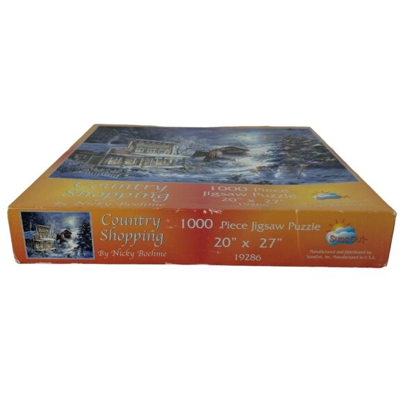 SunsOut Country Shopping 1000 Piece Holiday Jigsaw Puzzle Country Store Complete - Picture 8 of 12